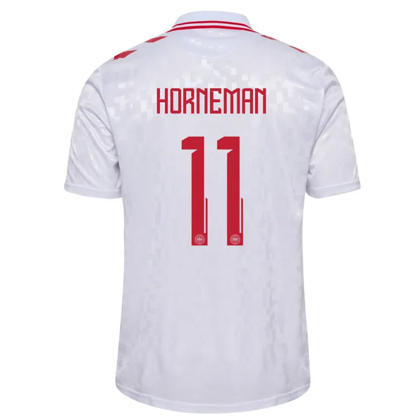 Danxen Børn Danmark Charly Horneman #11 Hvid Udebane Spillertrøjer 24-26 Trøje T-Shirt