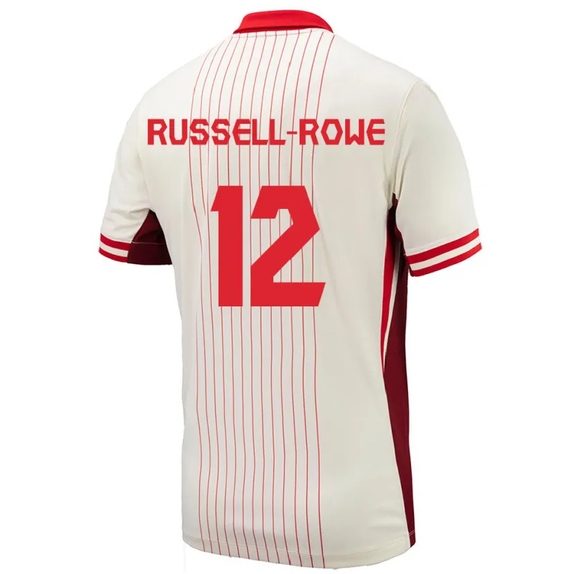 Danxen Børn Canada Jacen Russell-Rowe #12 Hvid Udebane Spillertrøjer 24-26 Trøje T-Shirt