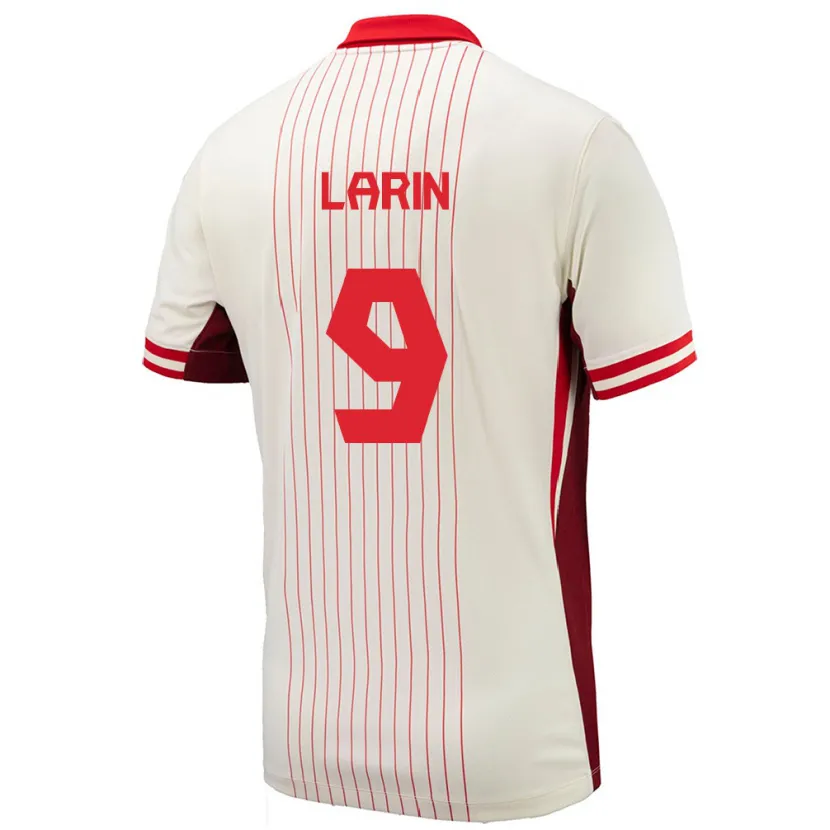 Danxen Børn Canada Cyle Larin #9 Hvid Udebane Spillertrøjer 24-26 Trøje T-Shirt