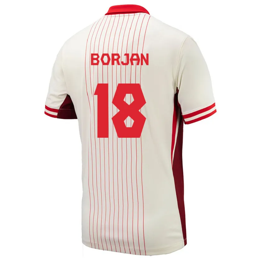 Danxen Børn Canada Milan Borjan #18 Hvid Udebane Spillertrøjer 24-26 Trøje T-Shirt