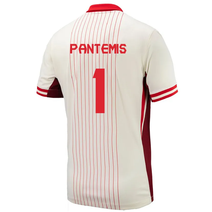 Danxen Børn Canada James Pantemis #1 Hvid Udebane Spillertrøjer 24-26 Trøje T-Shirt