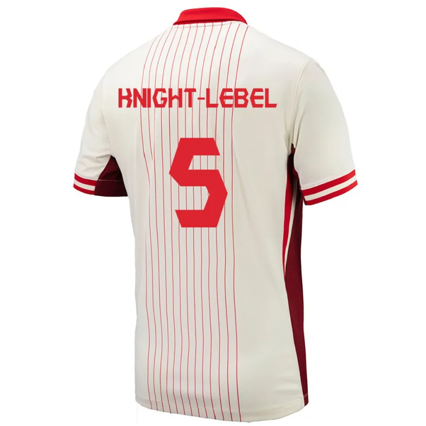 Danxen Børn Canada Jamie Knight-Lebel #5 Hvid Udebane Spillertrøjer 24-26 Trøje T-Shirt