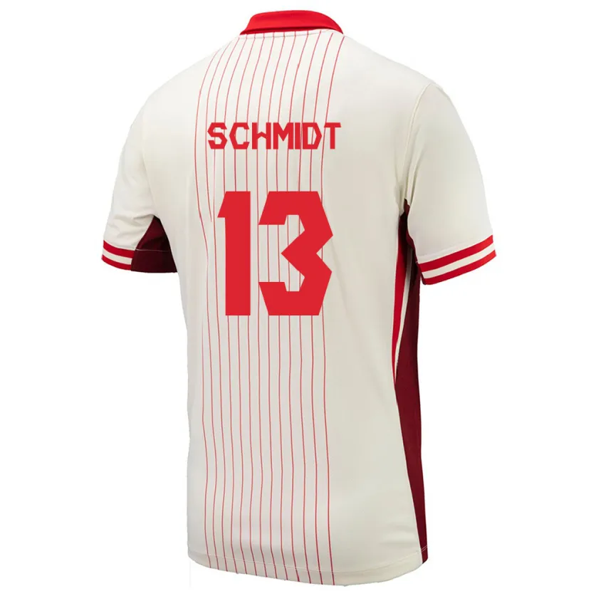 Danxen Børn Canada Sophie Schmidt #13 Hvid Udebane Spillertrøjer 24-26 Trøje T-Shirt