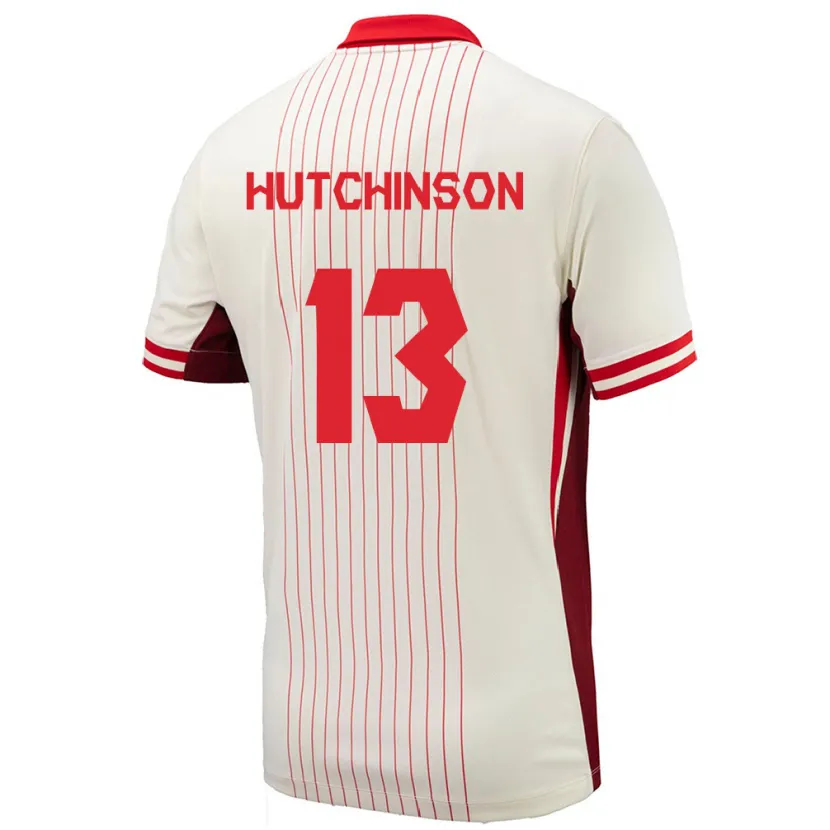 Danxen Børn Canada Atiba Hutchinson #13 Hvid Udebane Spillertrøjer 24-26 Trøje T-Shirt