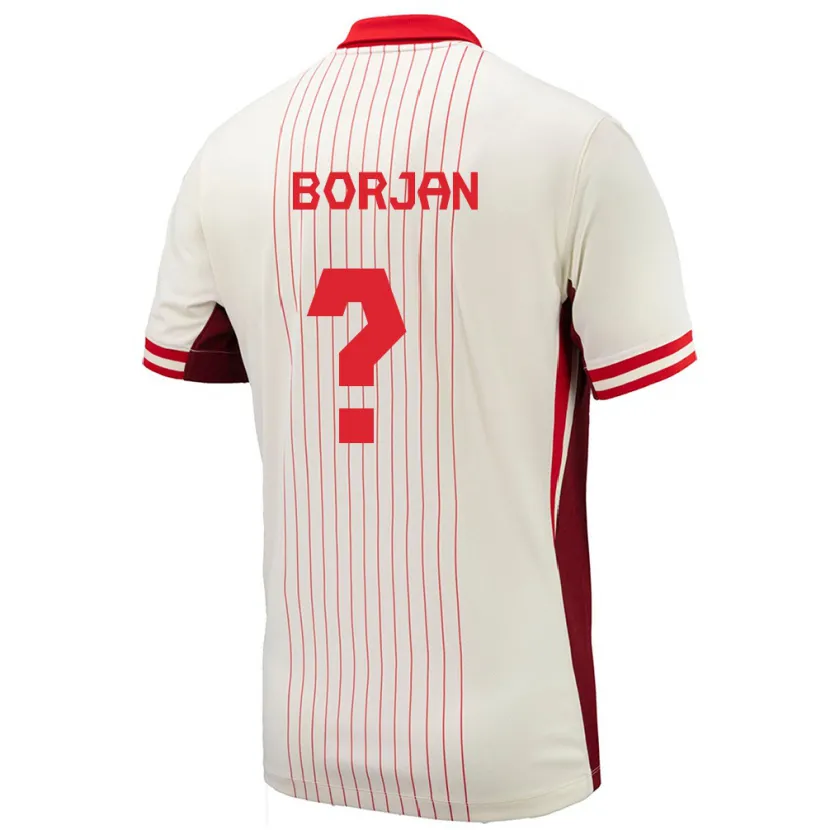 Danxen Børn Canada Nikola Borjan #0 Hvid Udebane Spillertrøjer 24-26 Trøje T-Shirt