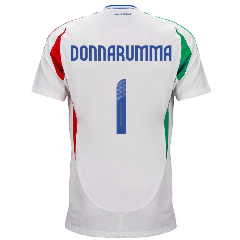 Danxen Børn Italien Gianluigi Donnarumma #1 Hvid Udebane Spillertrøjer 24-26 Trøje T-Shirt