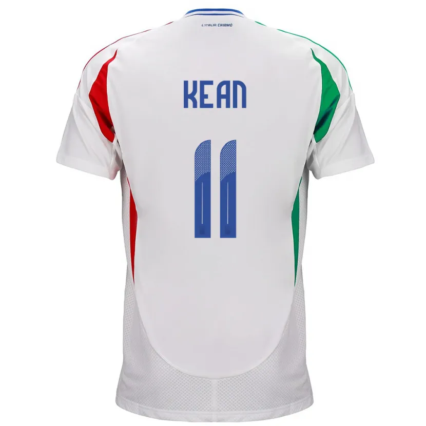 Danxen Børn Italien Moise Kean #11 Hvid Udebane Spillertrøjer 24-26 Trøje T-Shirt