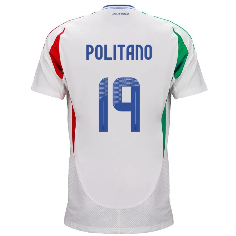 Danxen Børn Italien Matteo Politano #19 Hvid Udebane Spillertrøjer 24-26 Trøje T-Shirt