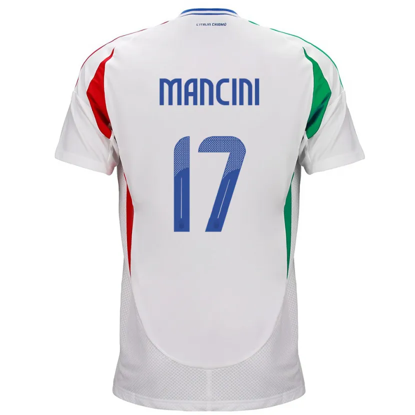 Danxen Børn Italien Gianluca Mancini #17 Hvid Udebane Spillertrøjer 24-26 Trøje T-Shirt