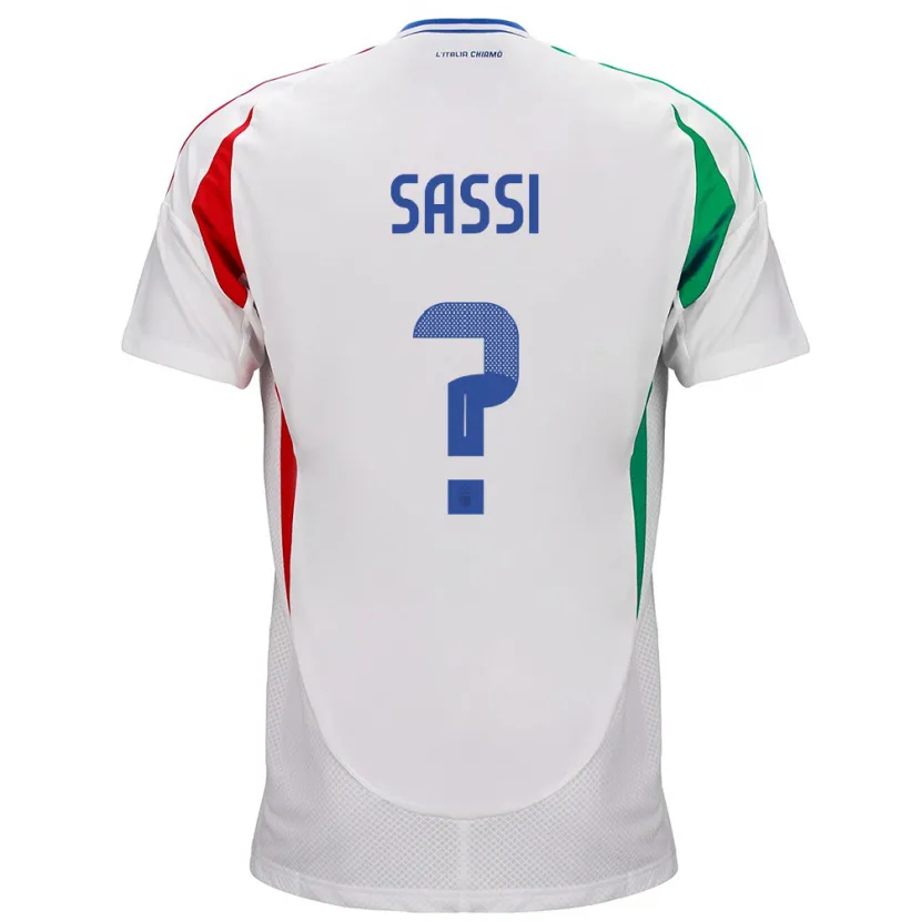 Danxen Børn Italien Jacopo Sassi #0 Hvid Udebane Spillertrøjer 24-26 Trøje T-Shirt