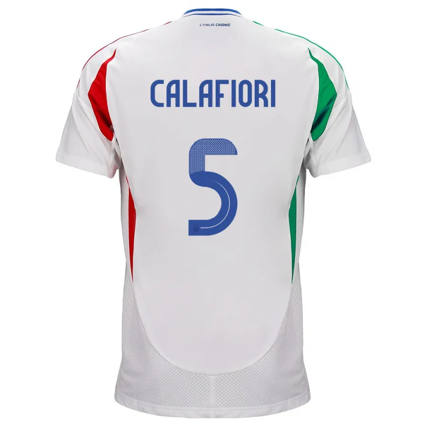 Danxen Børn Italien Riccardo Calafiori #5 Hvid Udebane Spillertrøjer 24-26 Trøje T-Shirt