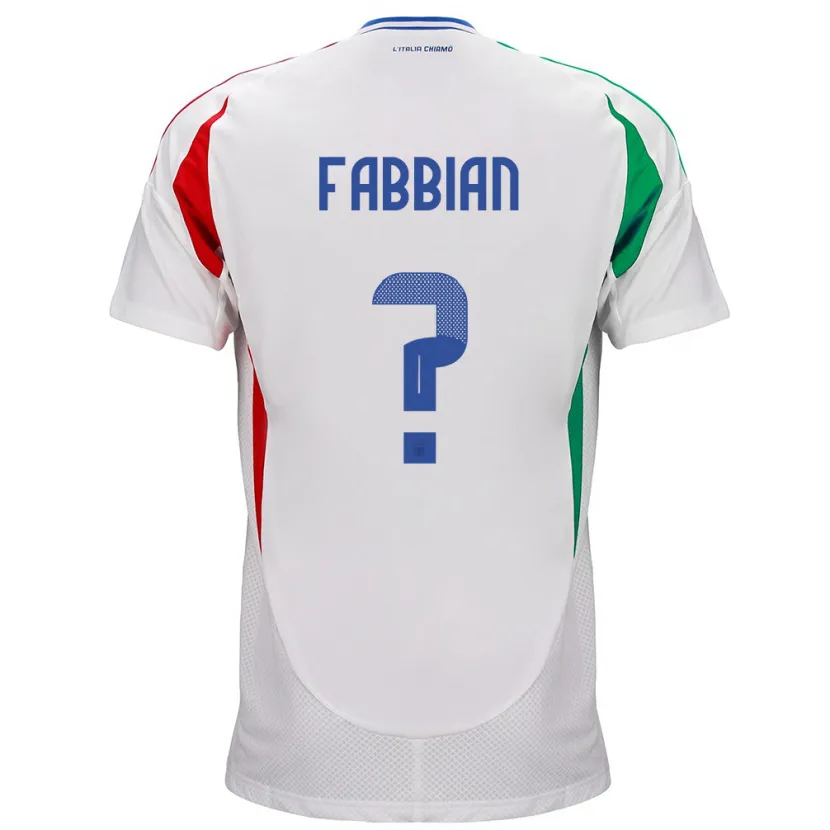 Danxen Børn Italien Giovanni Fabbian #0 Hvid Udebane Spillertrøjer 24-26 Trøje T-Shirt