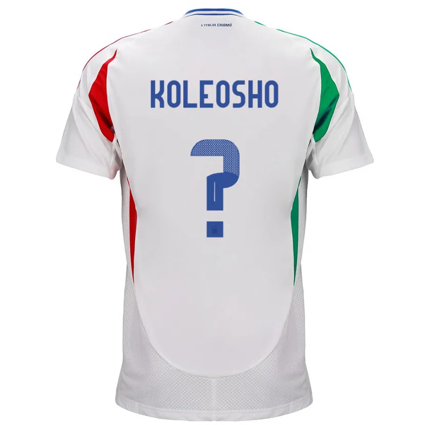 Danxen Børn Italien Luca Koleosho #0 Hvid Udebane Spillertrøjer 24-26 Trøje T-Shirt