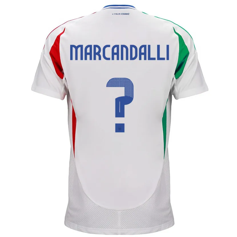 Danxen Børn Italien Alessandro Marcandalli #0 Hvid Udebane Spillertrøjer 24-26 Trøje T-Shirt