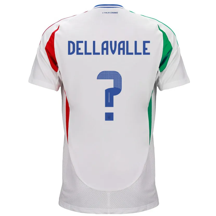 Danxen Børn Italien Alessandro Dellavalle #0 Hvid Udebane Spillertrøjer 24-26 Trøje T-Shirt