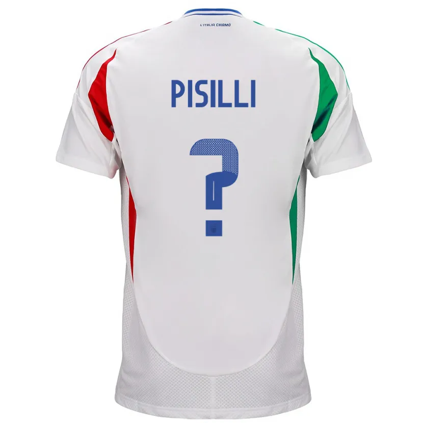 Danxen Børn Italien Niccolò Pisilli #0 Hvid Udebane Spillertrøjer 24-26 Trøje T-Shirt