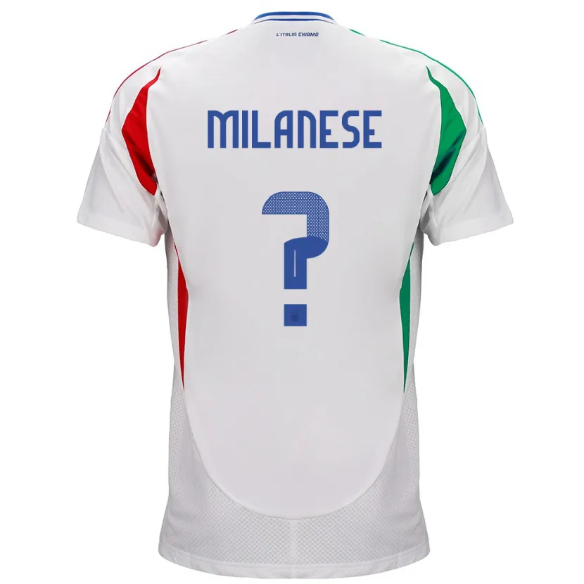 Danxen Børn Italien Tommaso Milanese #0 Hvid Udebane Spillertrøjer 24-26 Trøje T-Shirt