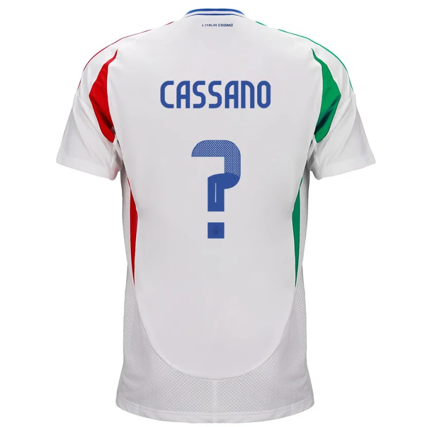 Danxen Børn Italien Claudio Cassano #0 Hvid Udebane Spillertrøjer 24-26 Trøje T-Shirt