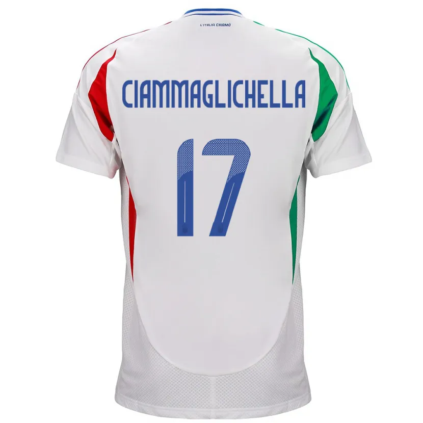 Danxen Børn Italien Aaron Ciammaglichella #17 Hvid Udebane Spillertrøjer 24-26 Trøje T-Shirt