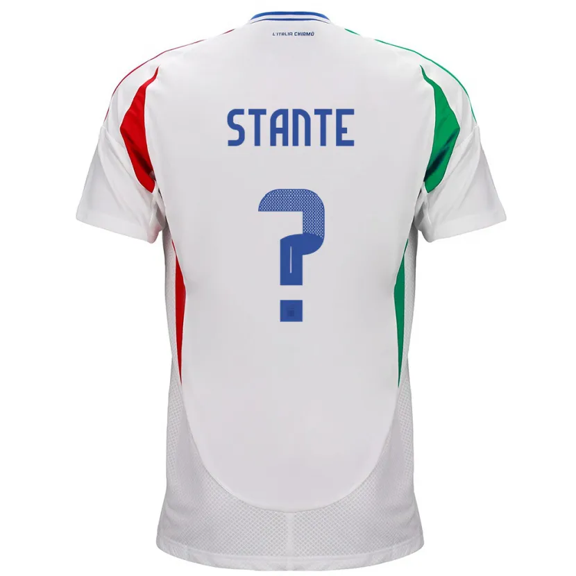 Danxen Børn Italien Francesco Stante #0 Hvid Udebane Spillertrøjer 24-26 Trøje T-Shirt