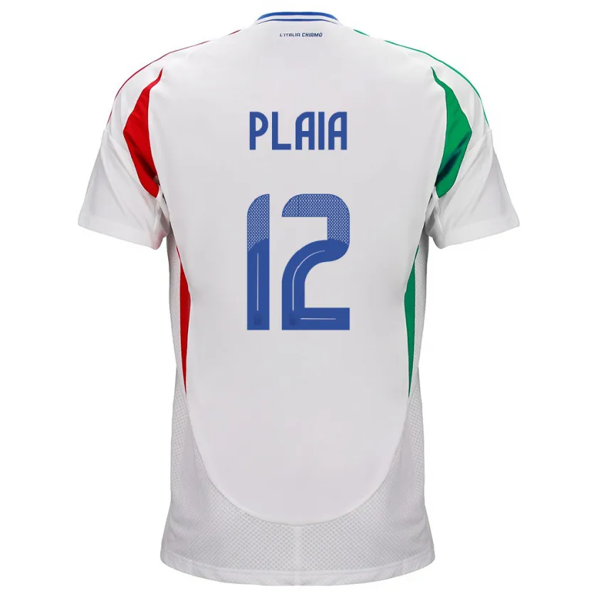 Danxen Børn Italien Francesco Plaia #12 Hvid Udebane Spillertrøjer 24-26 Trøje T-Shirt