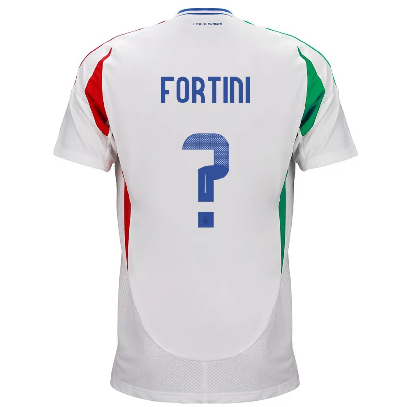 Danxen Børn Italien Niccolò Fortini #0 Hvid Udebane Spillertrøjer 24-26 Trøje T-Shirt