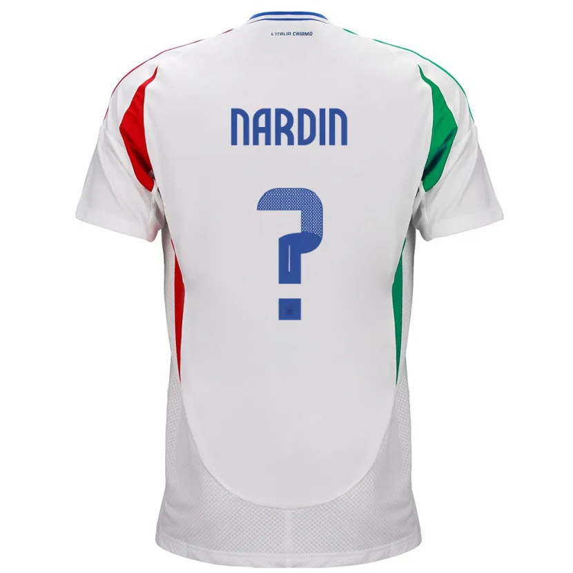 Danxen Børn Italien Federico Nardin #0 Hvid Udebane Spillertrøjer 24-26 Trøje T-Shirt