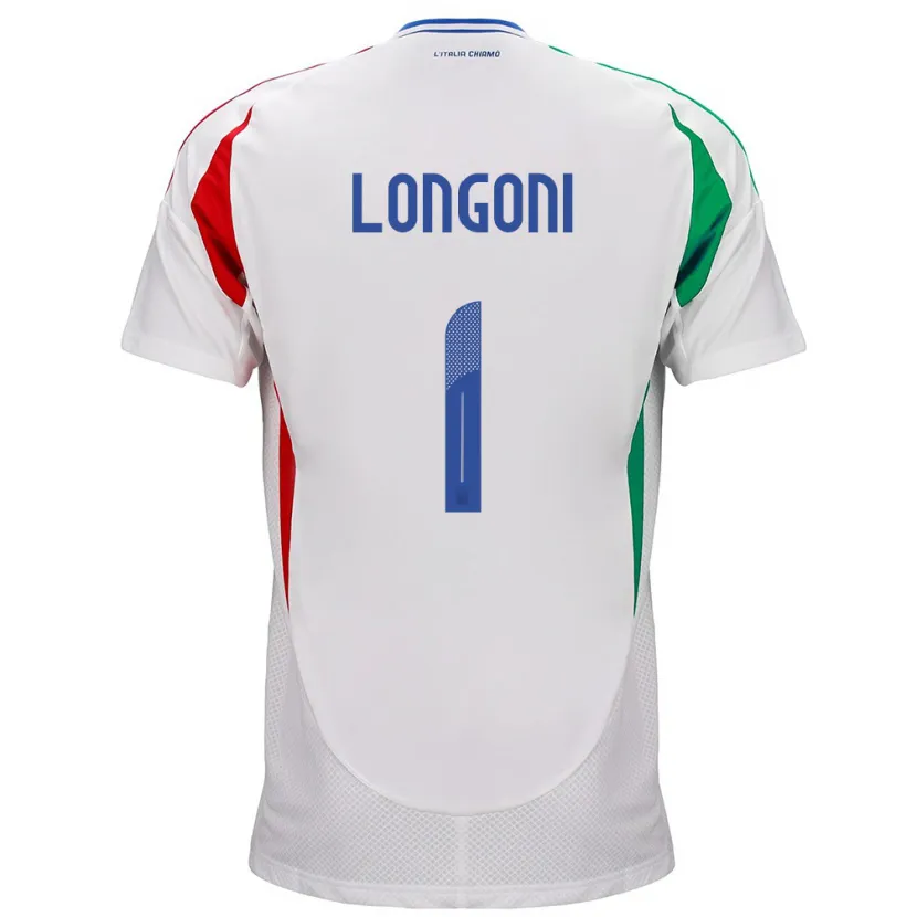 Danxen Børn Italien Alessandro Longoni #1 Hvid Udebane Spillertrøjer 24-26 Trøje T-Shirt