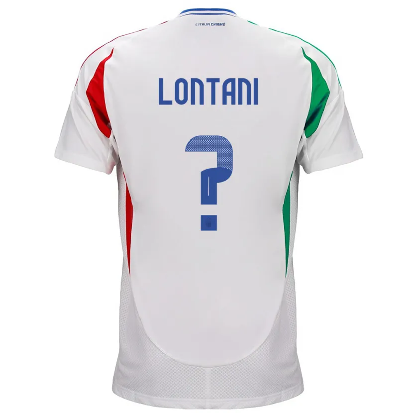 Danxen Børn Italien Simone Lontani #0 Hvid Udebane Spillertrøjer 24-26 Trøje T-Shirt