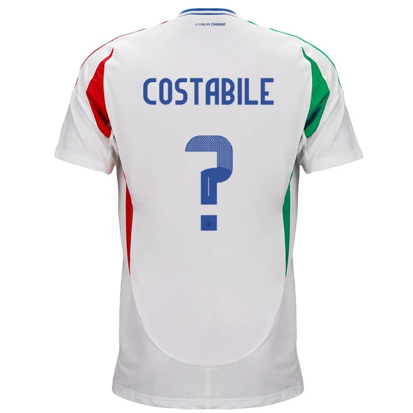 Danxen Børn Italien Cristian Costabile #0 Hvid Udebane Spillertrøjer 24-26 Trøje T-Shirt