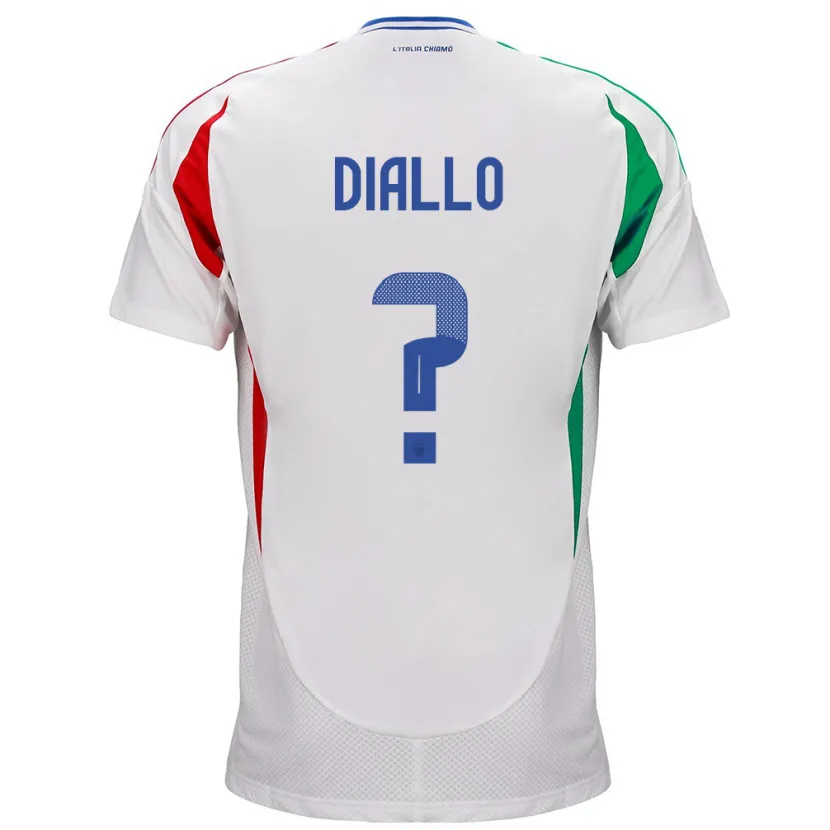 Danxen Børn Italien Djibril Diallo #0 Hvid Udebane Spillertrøjer 24-26 Trøje T-Shirt