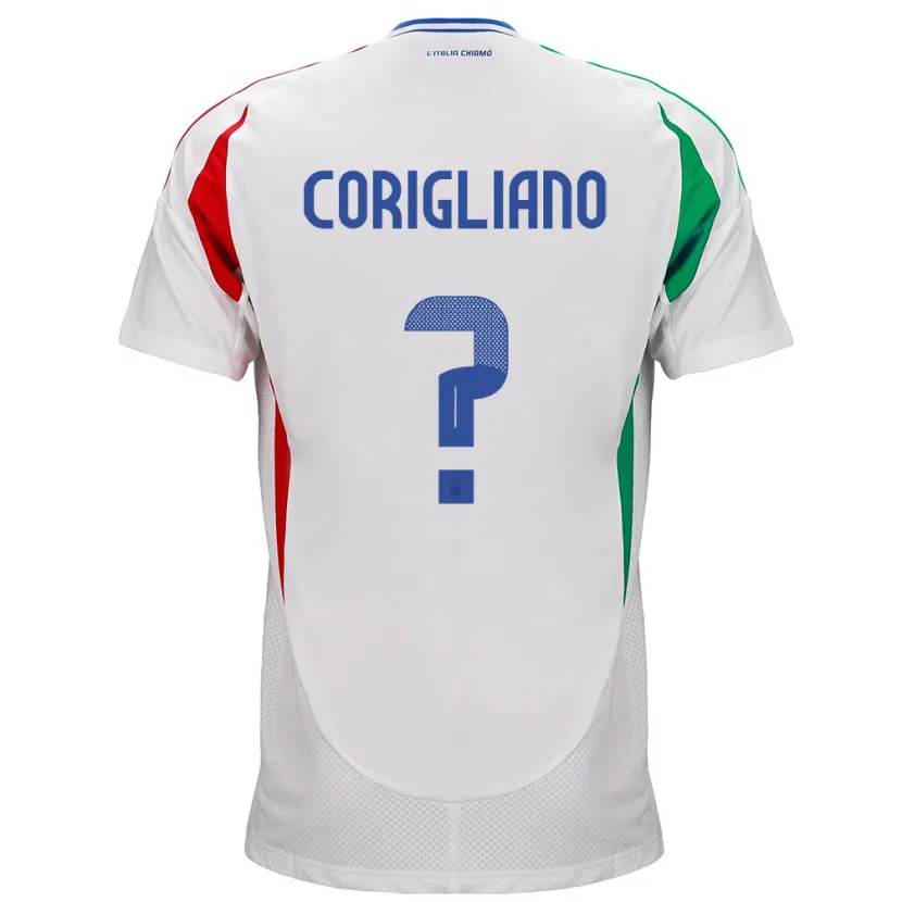 Danxen Børn Italien Thomas Corigliano #0 Hvid Udebane Spillertrøjer 24-26 Trøje T-Shirt