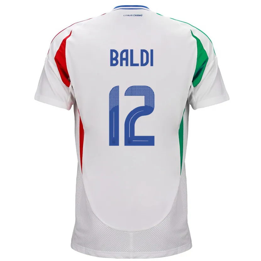 Danxen Børn Italien Rachele Baldi #12 Hvid Udebane Spillertrøjer 24-26 Trøje T-Shirt