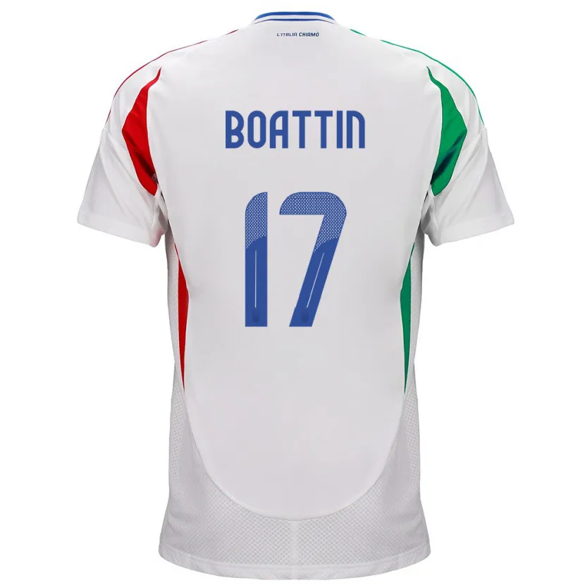 Danxen Børn Italien Lisa Boattin #17 Hvid Udebane Spillertrøjer 24-26 Trøje T-Shirt