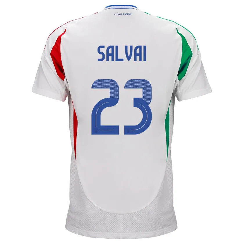 Danxen Børn Italien Cecilia Salvai #23 Hvid Udebane Spillertrøjer 24-26 Trøje T-Shirt