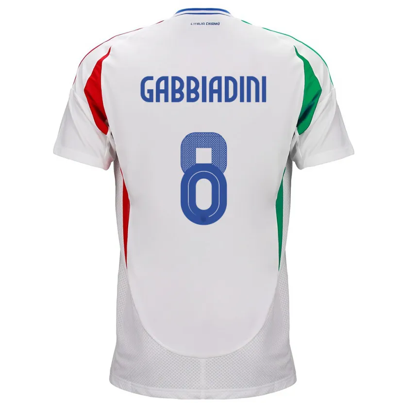 Danxen Børn Italien Melania Gabbiadini #8 Hvid Udebane Spillertrøjer 24-26 Trøje T-Shirt