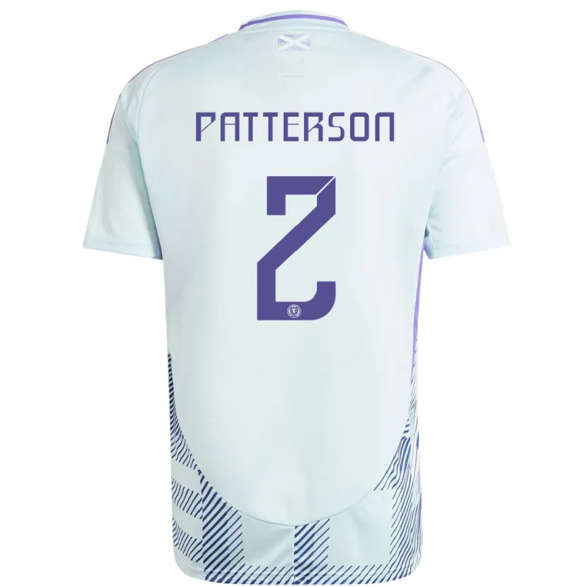 Danxen Børn Skotland Nathan Patterson #2 Lys Mynteblå Udebane Spillertrøjer 24-26 Trøje T-Shirt