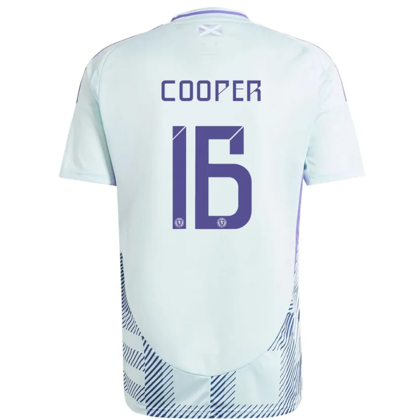 Danxen Børn Skotland Liam Cooper #16 Lys Mynteblå Udebane Spillertrøjer 24-26 Trøje T-Shirt