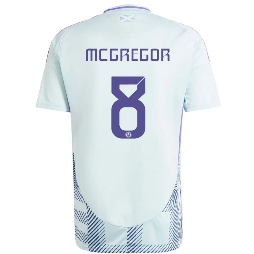 Danxen Børn Skotland Callum Mcgregor #8 Lys Mynteblå Udebane Spillertrøjer 24-26 Trøje T-Shirt