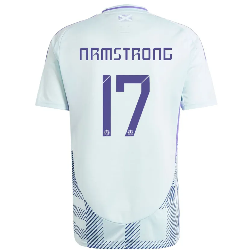 Danxen Børn Skotland Stuart Armstrong #17 Lys Mynteblå Udebane Spillertrøjer 24-26 Trøje T-Shirt