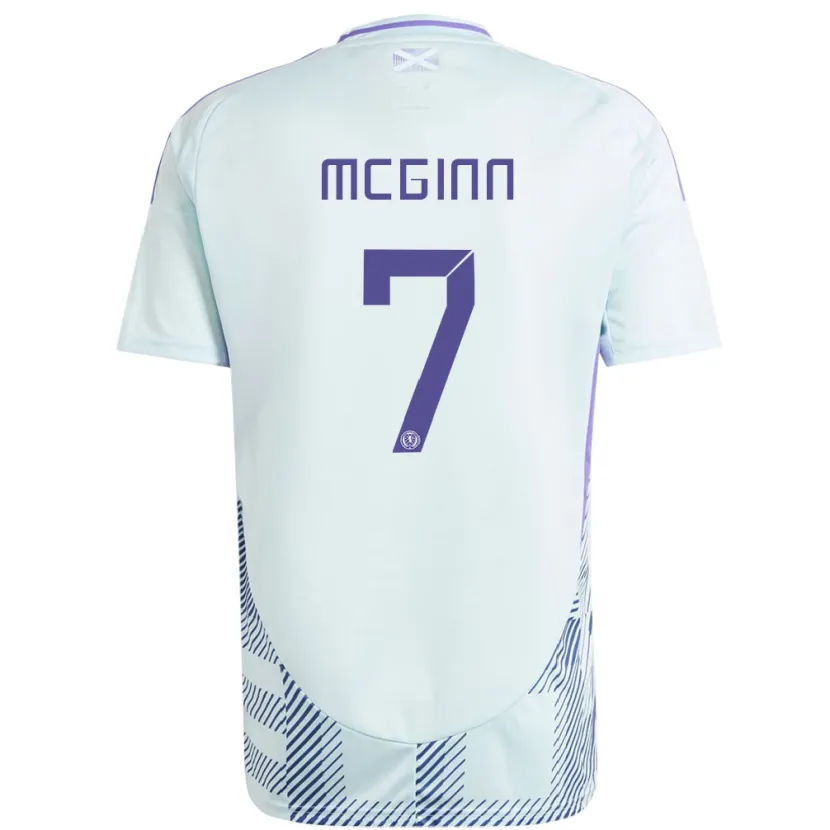 Danxen Børn Skotland John Mcginn #7 Lys Mynteblå Udebane Spillertrøjer 24-26 Trøje T-Shirt