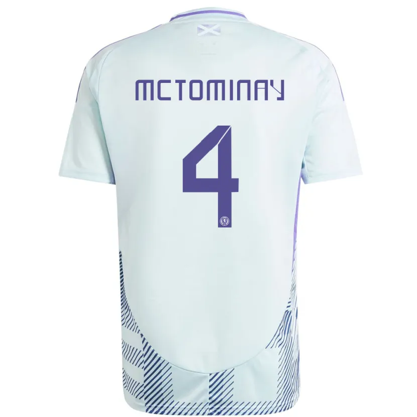 Danxen Børn Skotland Scott Mctominay #4 Lys Mynteblå Udebane Spillertrøjer 24-26 Trøje T-Shirt