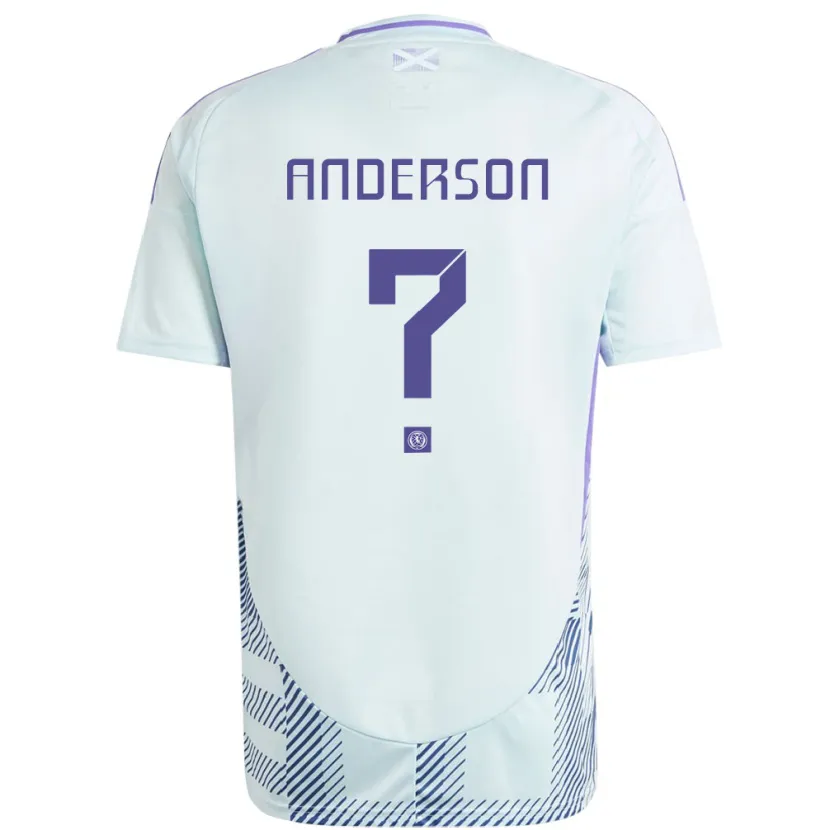 Danxen Børn Skotland Matthew Anderson #0 Lys Mynteblå Udebane Spillertrøjer 24-26 Trøje T-Shirt