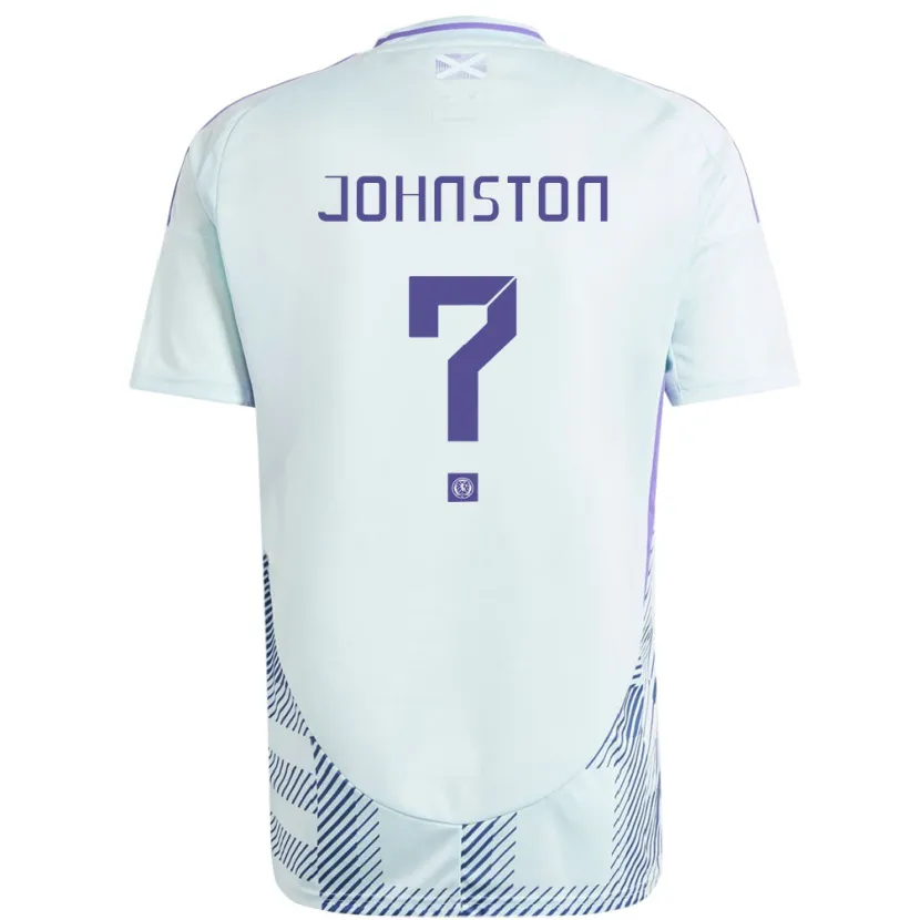 Danxen Børn Skotland Max Johnston #0 Lys Mynteblå Udebane Spillertrøjer 24-26 Trøje T-Shirt