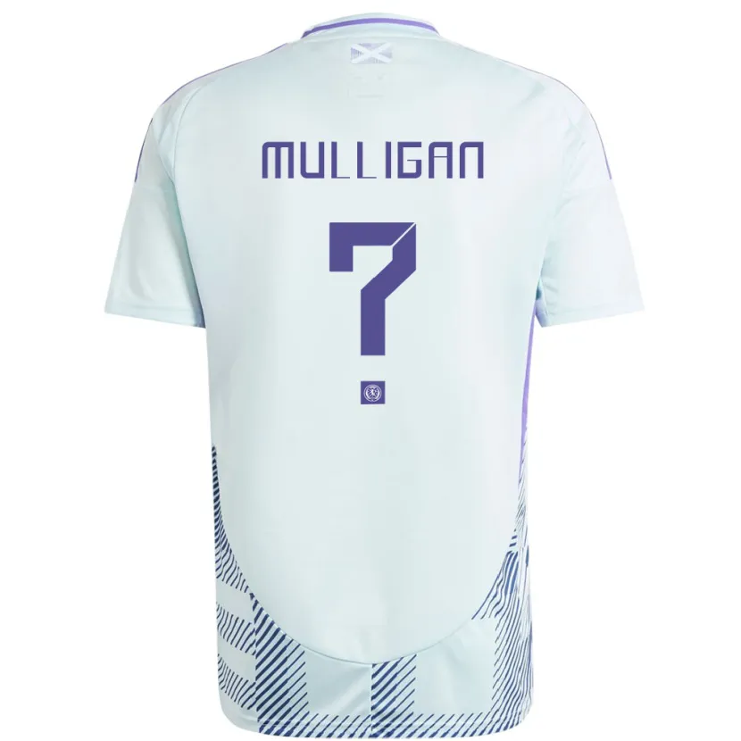 Danxen Børn Skotland Josh Mulligan #0 Lys Mynteblå Udebane Spillertrøjer 24-26 Trøje T-Shirt