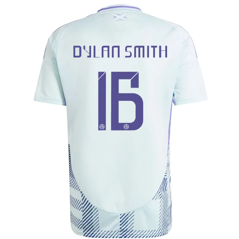 Danxen Børn Skotland Dylan Smith #16 Lys Mynteblå Udebane Spillertrøjer 24-26 Trøje T-Shirt