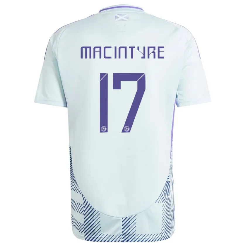 Danxen Børn Skotland Jacob Macintyre #17 Lys Mynteblå Udebane Spillertrøjer 24-26 Trøje T-Shirt