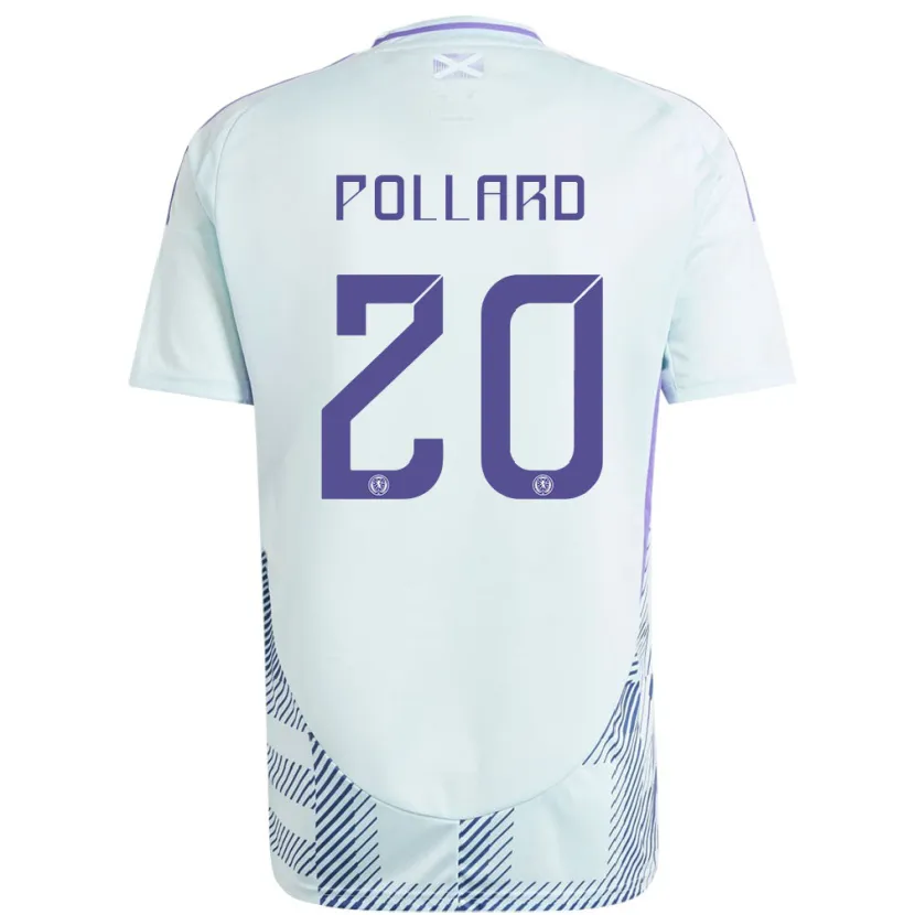 Danxen Børn Skotland Lancelot Pollard #20 Lys Mynteblå Udebane Spillertrøjer 24-26 Trøje T-Shirt