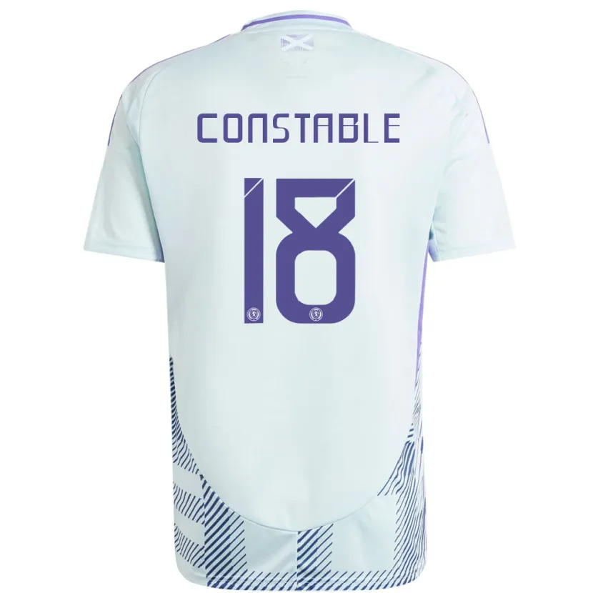 Danxen Børn Skotland Scott Constable #18 Lys Mynteblå Udebane Spillertrøjer 24-26 Trøje T-Shirt