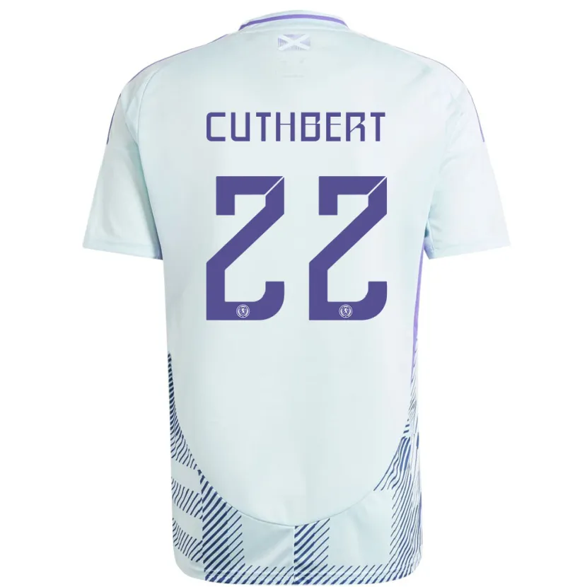 Danxen Børn Skotland Erin Cuthbert #22 Lys Mynteblå Udebane Spillertrøjer 24-26 Trøje T-Shirt